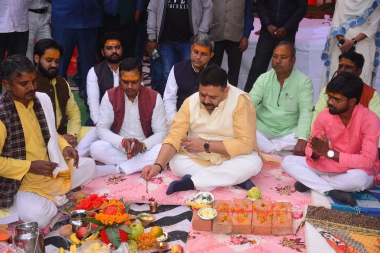 स्टाम्प मंत्री ने उप निबंधक कार्यालय गंगापुर के नवीन भवन निर्माण का किया भूमि पूजन